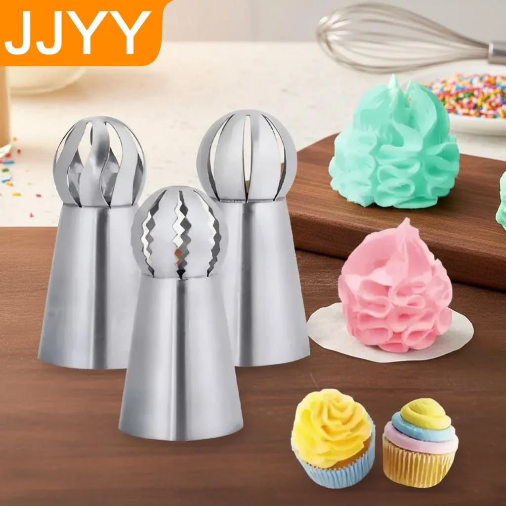 

3 Piece Stainless Steel Pipe Mouth Cake Decorating Set Baking Tools for Kitchen Pastry Baking Supplies