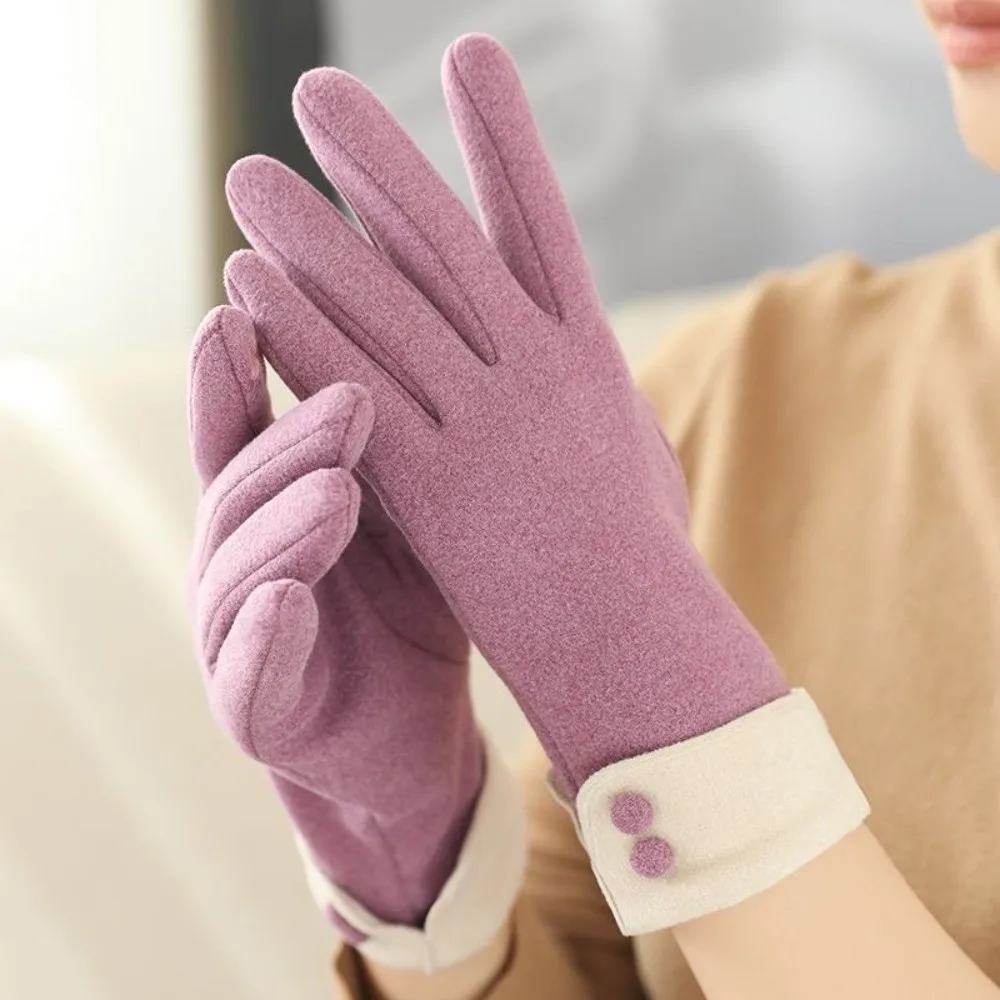 Fashion Windproof German Velvet Gloves Touchscreen Cold Proof Warm Gloves Anti-skid Mittens Outdoor Sport