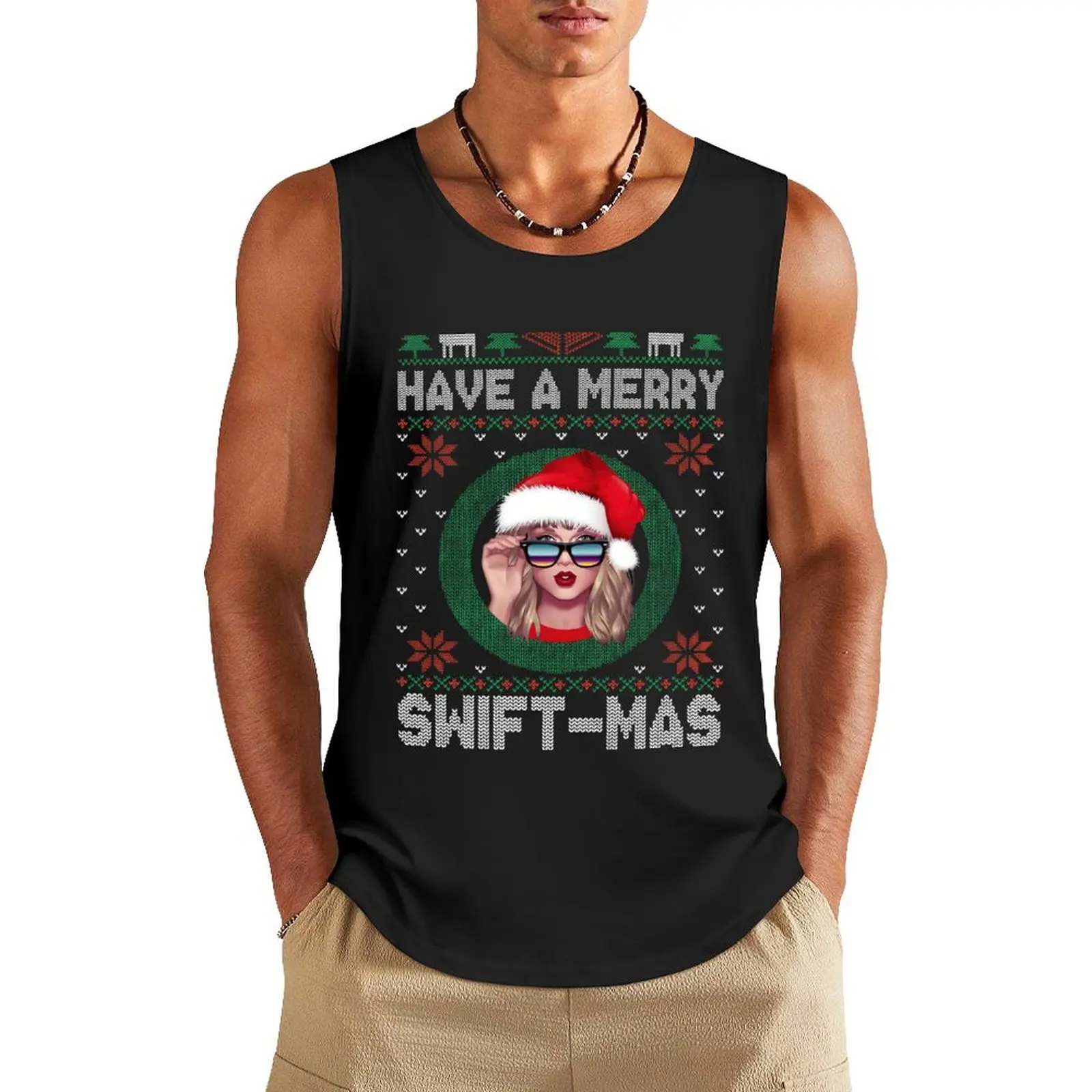 Have A Merry Swiftmas Vintage Tank Top sleeveless gym shirts male fitness t-shirt for men anime