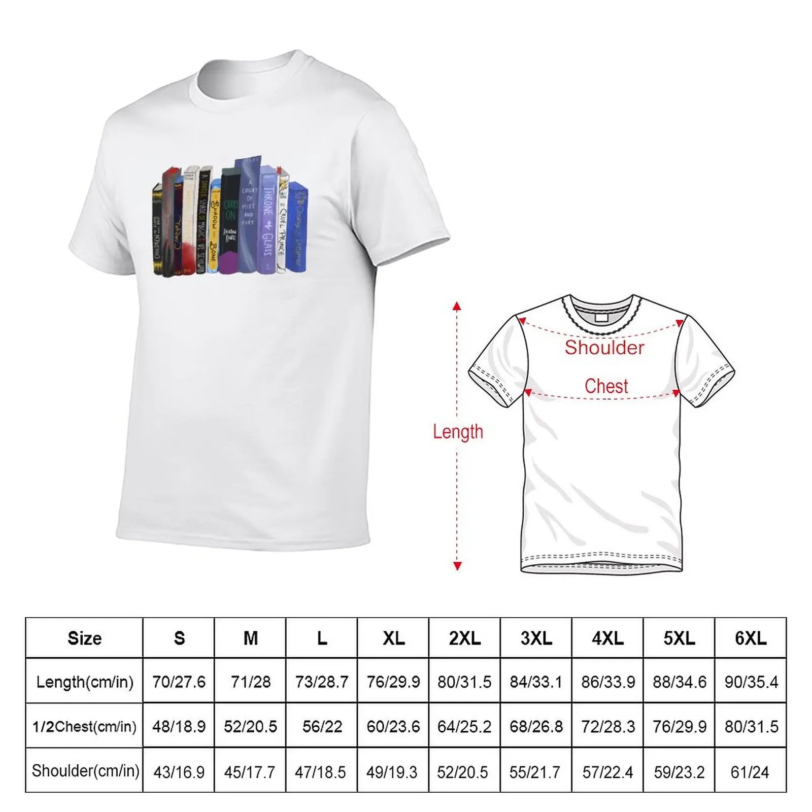 YA Fantasy Bookshelf T-Shirt Aesthetic clothing korean fashion vintage customs mens t shirt graphic