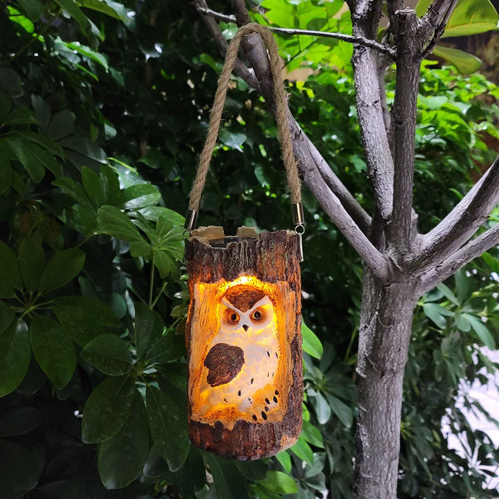 

Outdoor Lighting LED Solar Lights Resin Owl Outdoor Lawn Stakes Lamps Home Garden Decorations Interesting Night Decorative Lamp