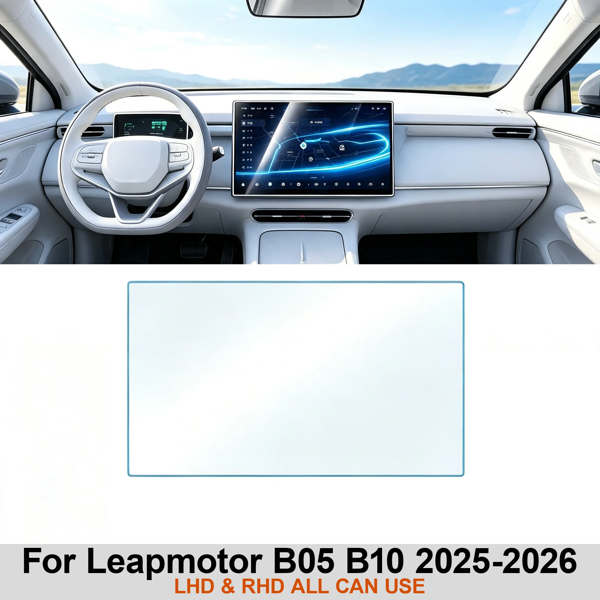 Transparente TPU-Schutzfolie für den Innenraum des Leapmotor B05 B10 2025-2026, Schutzfolie für die Mittelkonsole und GPS-Navigation. – Detail 2