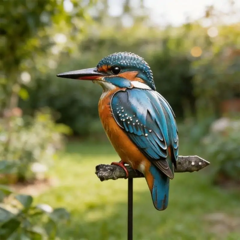 Yard Bird Display Sculpture Metal with Color Finish for Fence Tree Balcony and Branch Home Placement and Styling JOMD