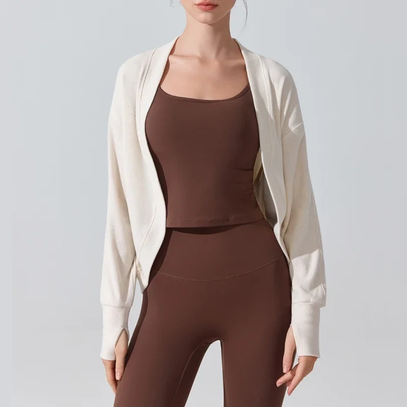 

VITALINOVO Women's Long Sleeve With Thumb Hole Bolero Shrug Top Open Front Shawl Cardigan Sweaters Womens Athletic Sweatshirts