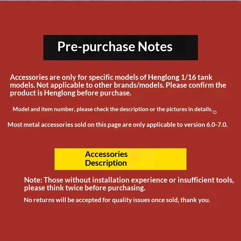 Henglong 1/16 T34 Accessory Upgrade, Metal Track, Road Wheel, Alloy Tank Chain Drive Induction