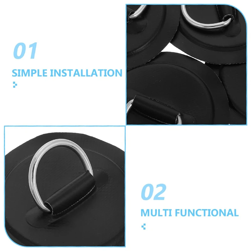 4-Piece PVC Rope Clips and Stainless Steel D-Rings, Suitable for Kayak SUP Paddle Board and Surfboard Rope Fastening Accessories