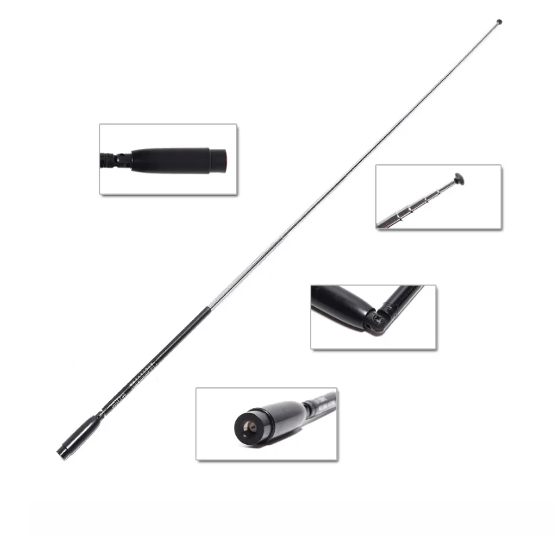 SRH789 Authentic Antenna 136~174 & 400~470Mhz Wide Band Telescopic SMA Female Male BNC HAM Radio Aerial