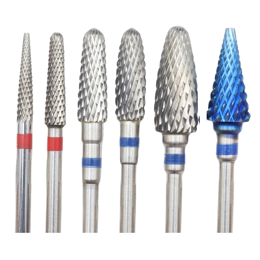 6 Styles Carbide Nail Drill Bits Tungsten Steel Rotate Electric Milling Cutter For Manicure Gel Polish Remover Nail Files Pedicu