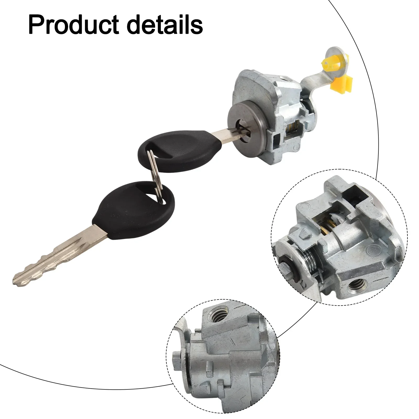 Cilindro serratura porta anteriore sinistra per auto in metallo con 2 chiavi per Nissan Rogue 2008-2015 H0601-JM00A Accessori auto Interni