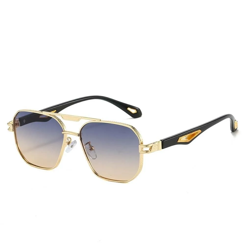 

Retro Double Bar Sunnies Sunshade Eyewear Square Frame Unisex Polarized Sunglasses HD Lightweight Anti-UV Glasses Outdoor