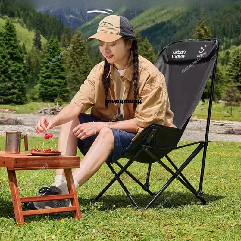 X188 Women Portable Camping Chair Relax Black Fishing Garden Beach Chair Equipment Backrest Silla Playa Plegables Outdoor Furnit