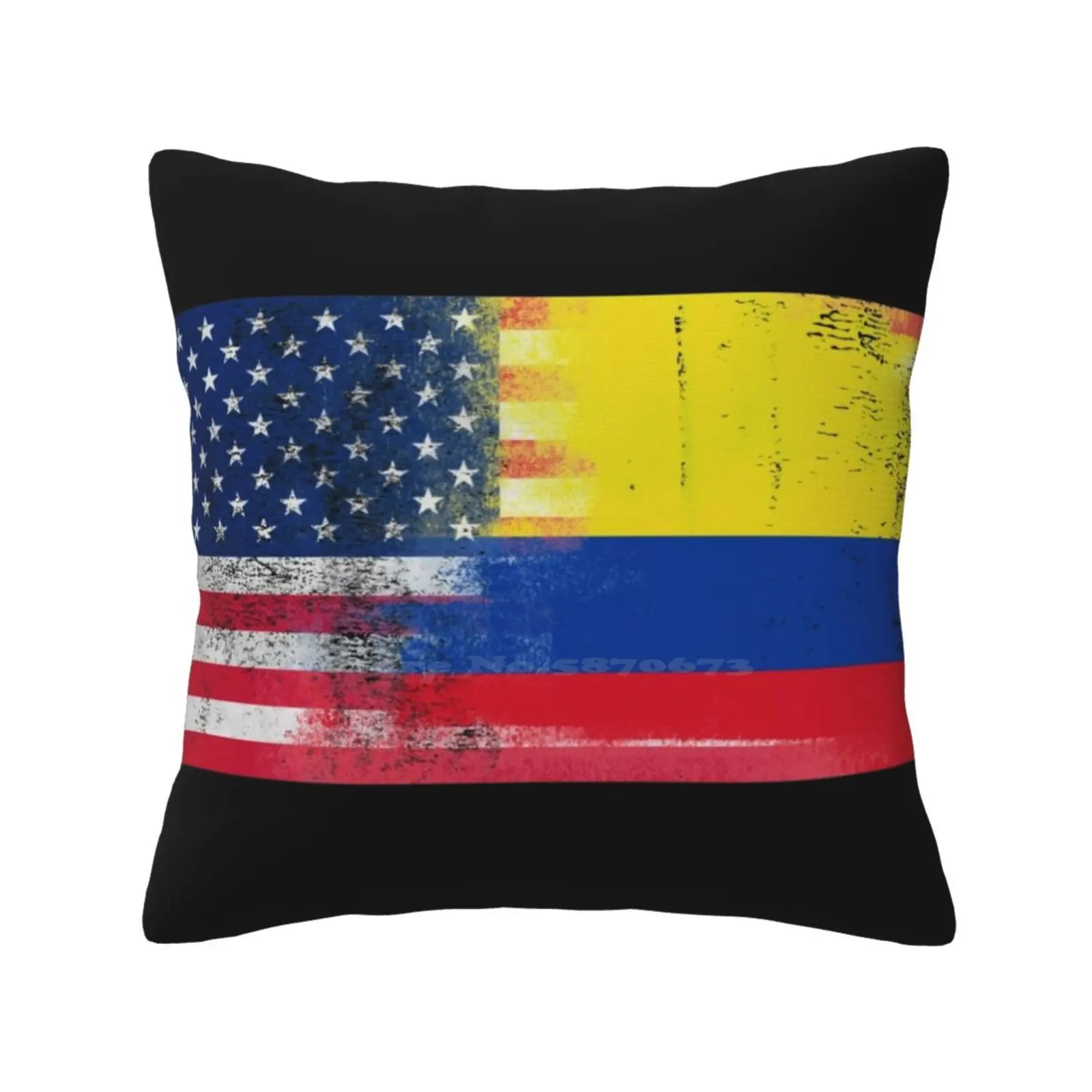 Colombian American Half Colombia Half America Flag Fashion Sofa Throw Pillow Cover Pillowcase Funny Half Colombia Half America