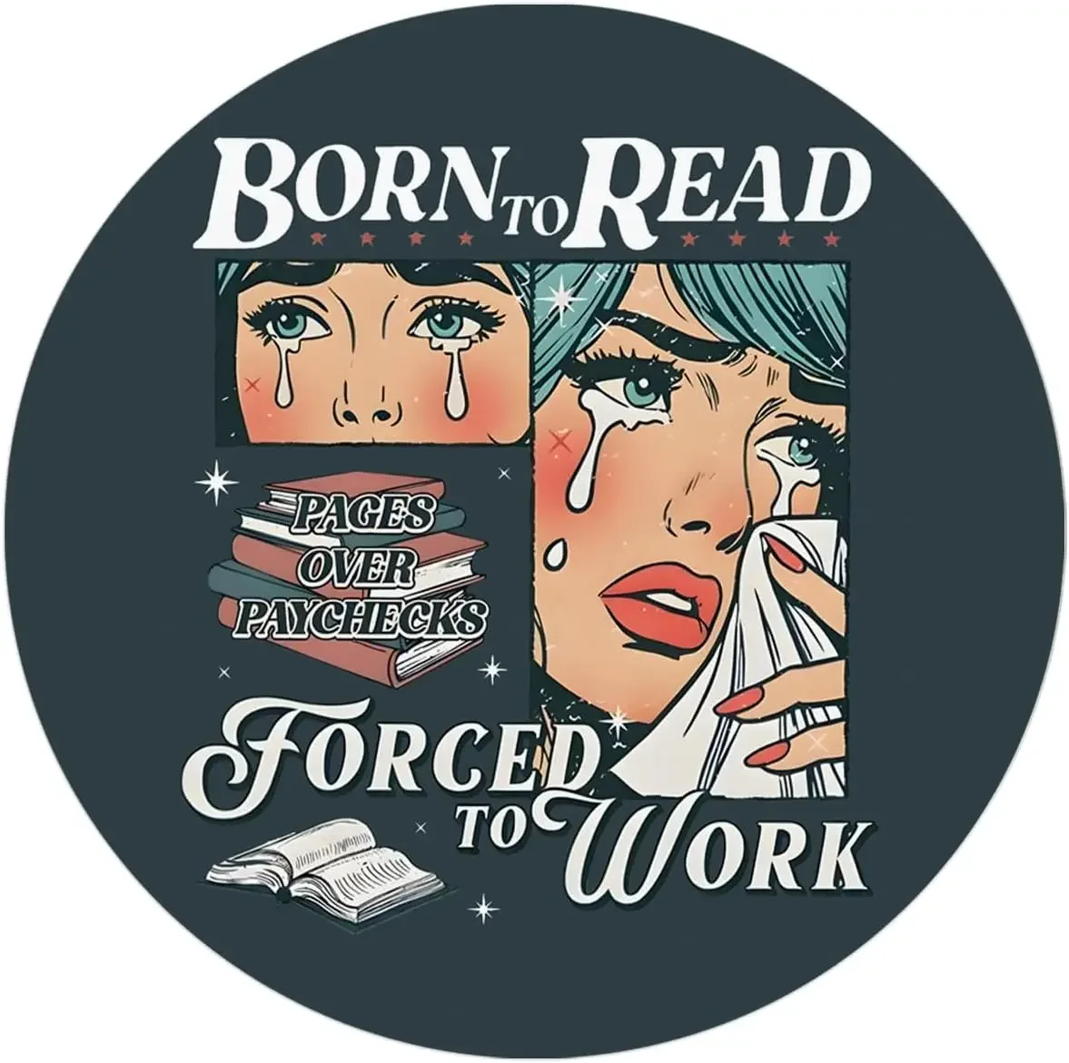 Mouse pad artisan Round mouse pad Book lover gifts Women Desk mouse pad Computer desk Mouse pad Round small