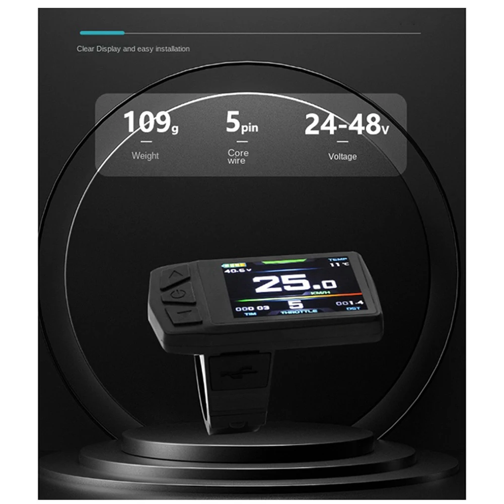 ใหม่ EBike สําหรับ KT TF01U 24V 36V 48V อัจฉริยะ LCD เมตรกันน้ํา SM Connector ไฟฟ้า Biycle เมตร