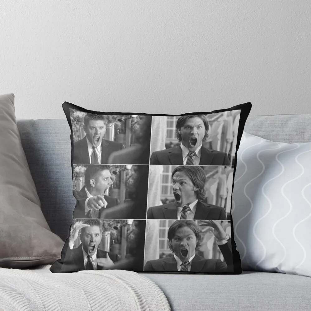 

Dean and Sam Winchester Funny Moments Throw Pillow Ornamental Pillow Custom Cushion Photo christmas supplies pillow