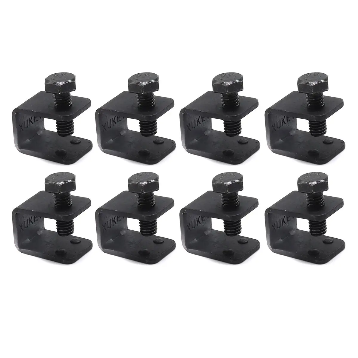 8x Universal Mud Flaps Splash Guard Black C U Clamps Bolt On No Drilling Clips For Car AUTO With fender flange