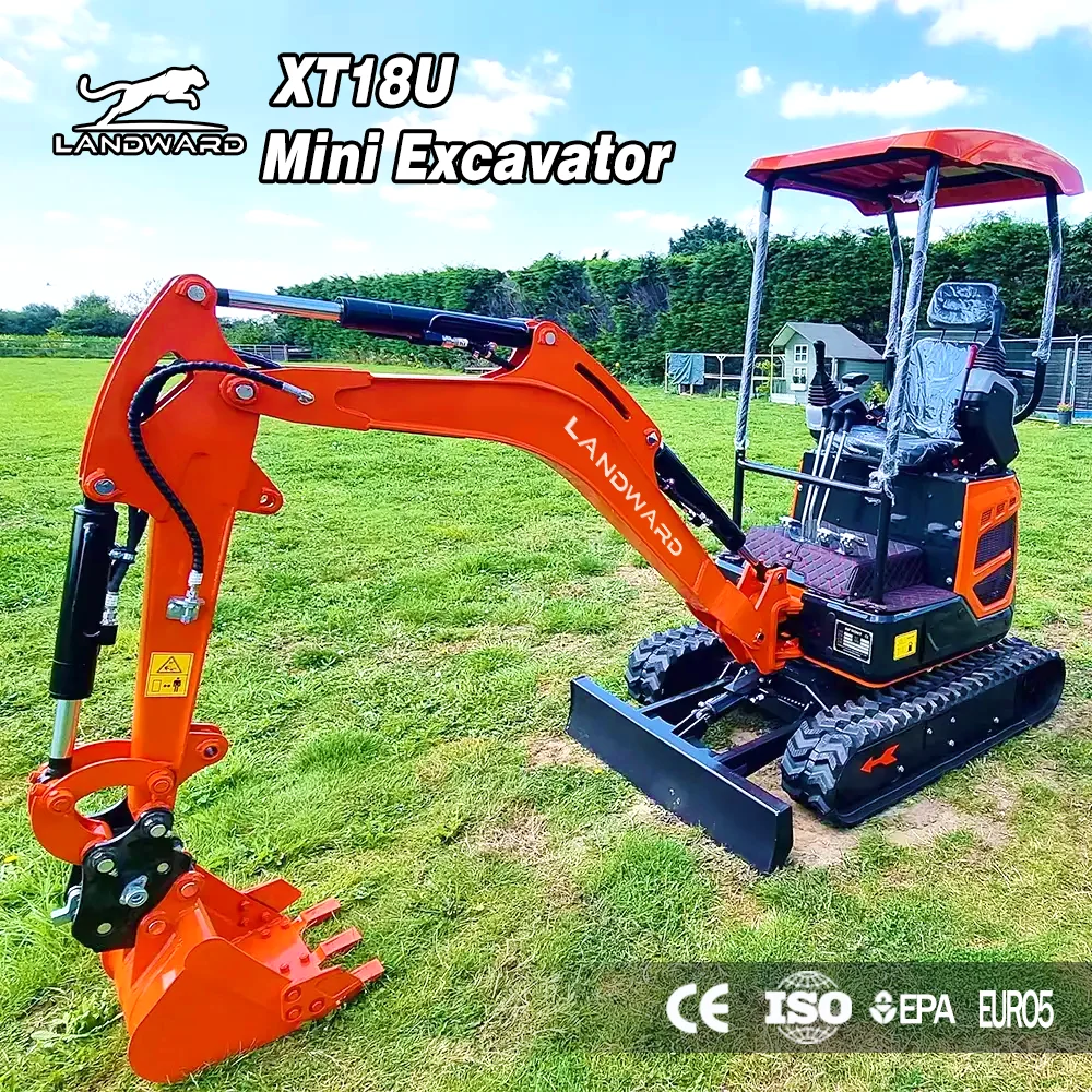 Farm CE EPA Hydraulic Mini Excavator 1.8 Tons Optional Euro 5 Laidong/Kubota Engine Power 27 HP Excavator LANDWARD Customization