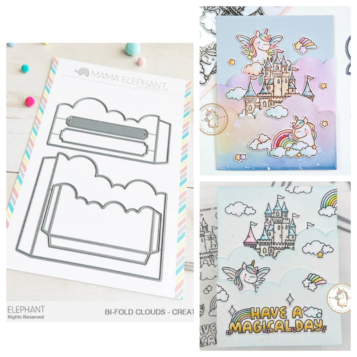 

Mama Elephant Bi-Fold Clouds Creative Cuts Steel Metal Cutting Dies Stamp for DIY Handmade Photo Album Scrapbook April 2026 New