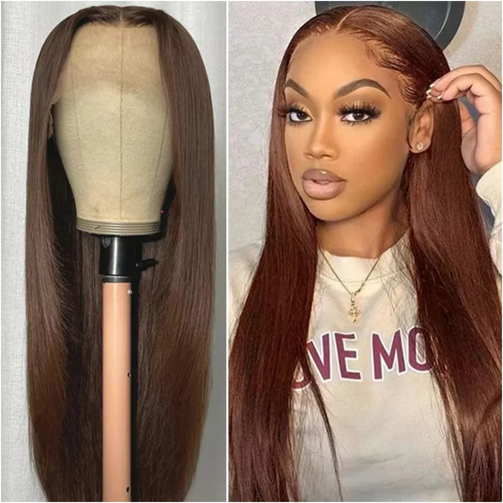 # 4 الشوكولاته براون الدانتيل شعر مستعار أمامي 100% الشعر البشري 40 بوصة 13x6 13x4 العظام مستقيم HD الدانتيل الباروكات الأمامية 200% الكثافة قبل قطعها