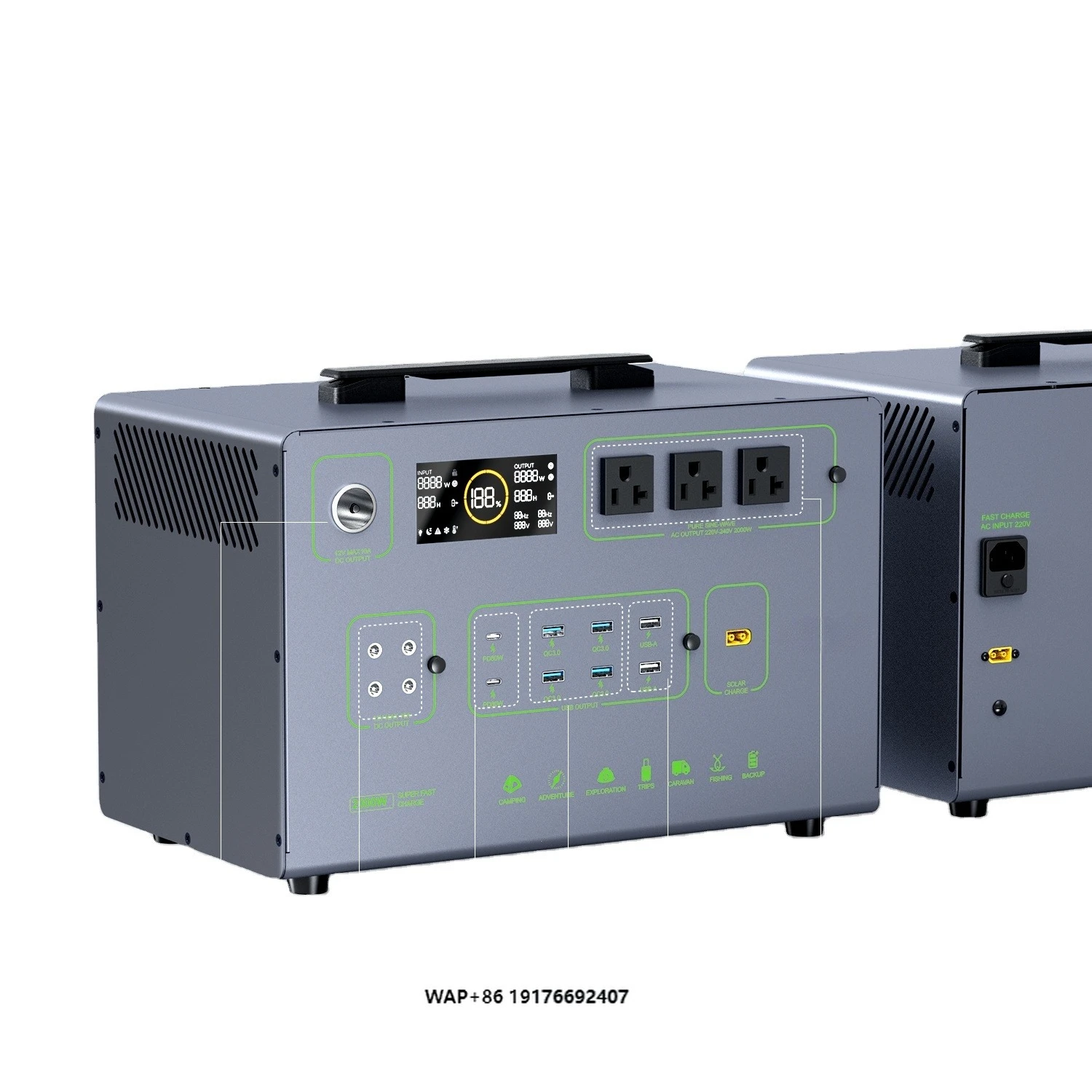 

Solar Generator Lithium Battery Pack AC 110 Volts 230V Emergency Power Supply Backup Portable Battery Solar