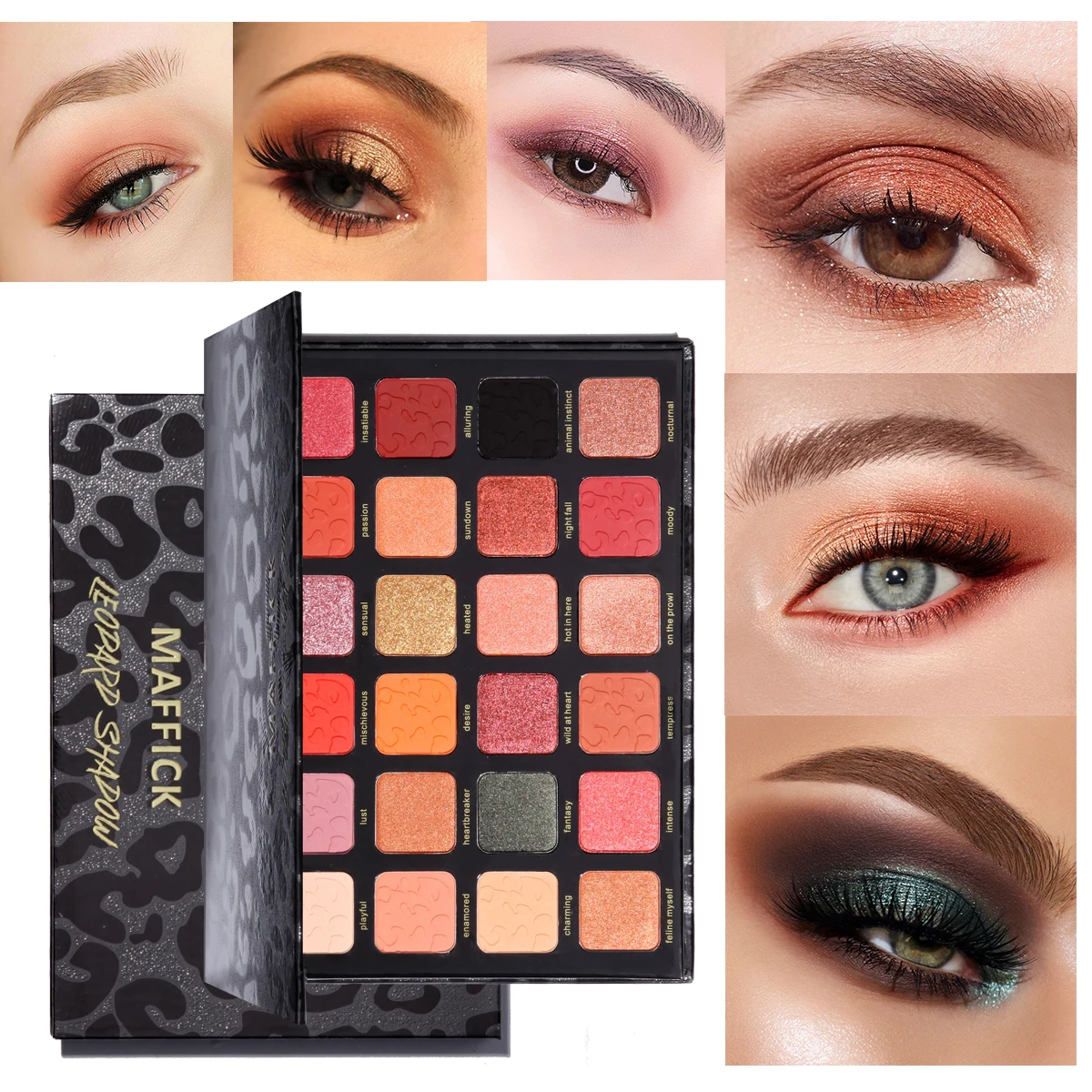 MAFFICK 24 color leopard eye shadow palette chameleon dragon pearl matte makeup effect lasting eye shadow