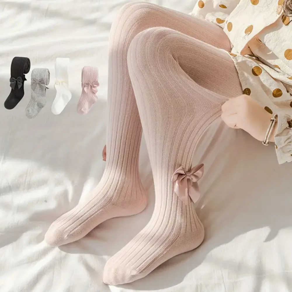 

3pcs baby toddler leggings socks Girls Cute Bow Decor Solid Color Pantyhose Children's Baby Thick Leggings Tights Socks Pants
