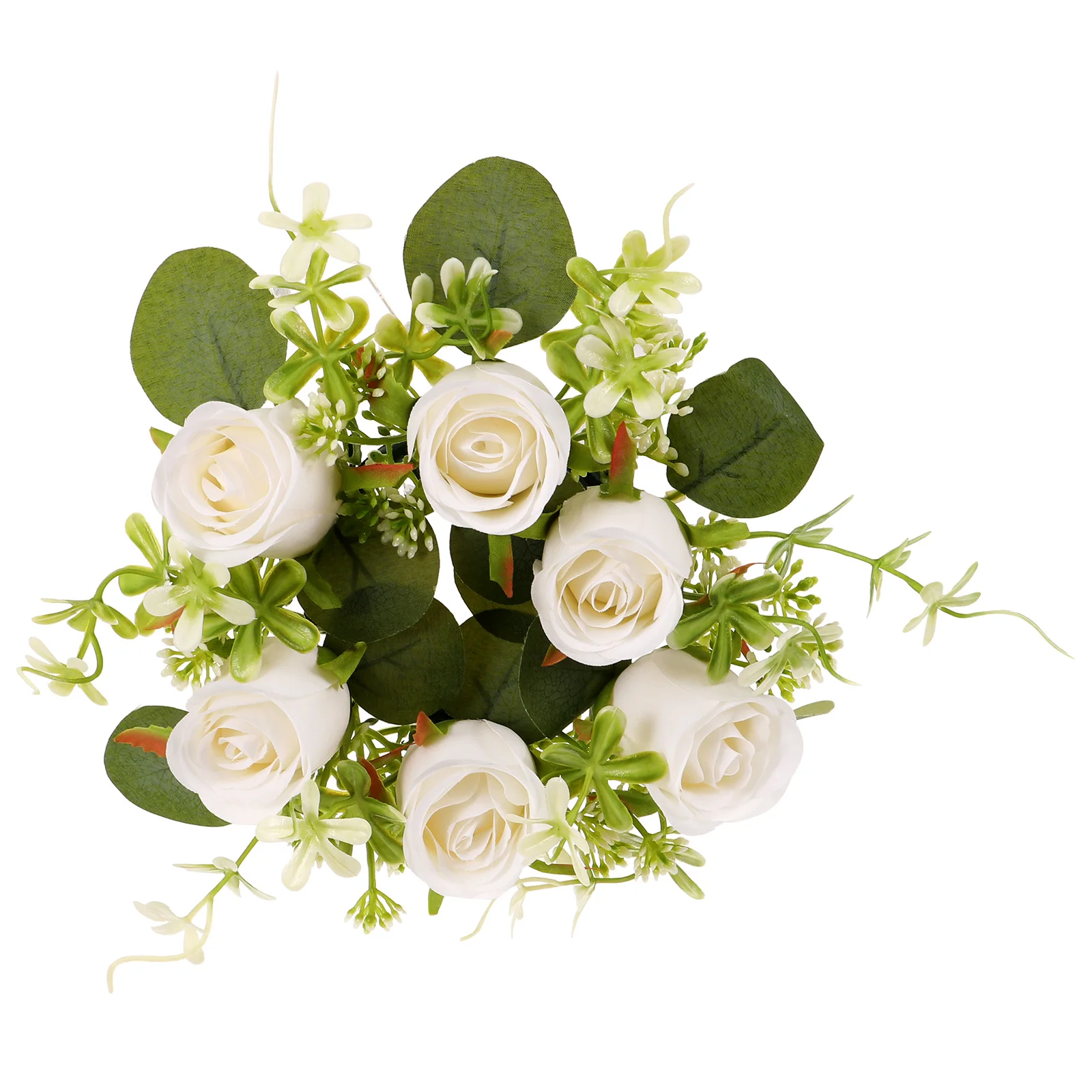 

Artificial Flower Ring Mini Wreath With Leaves For Wedding Party Home Decoration Tea Light Centerpiece Fake