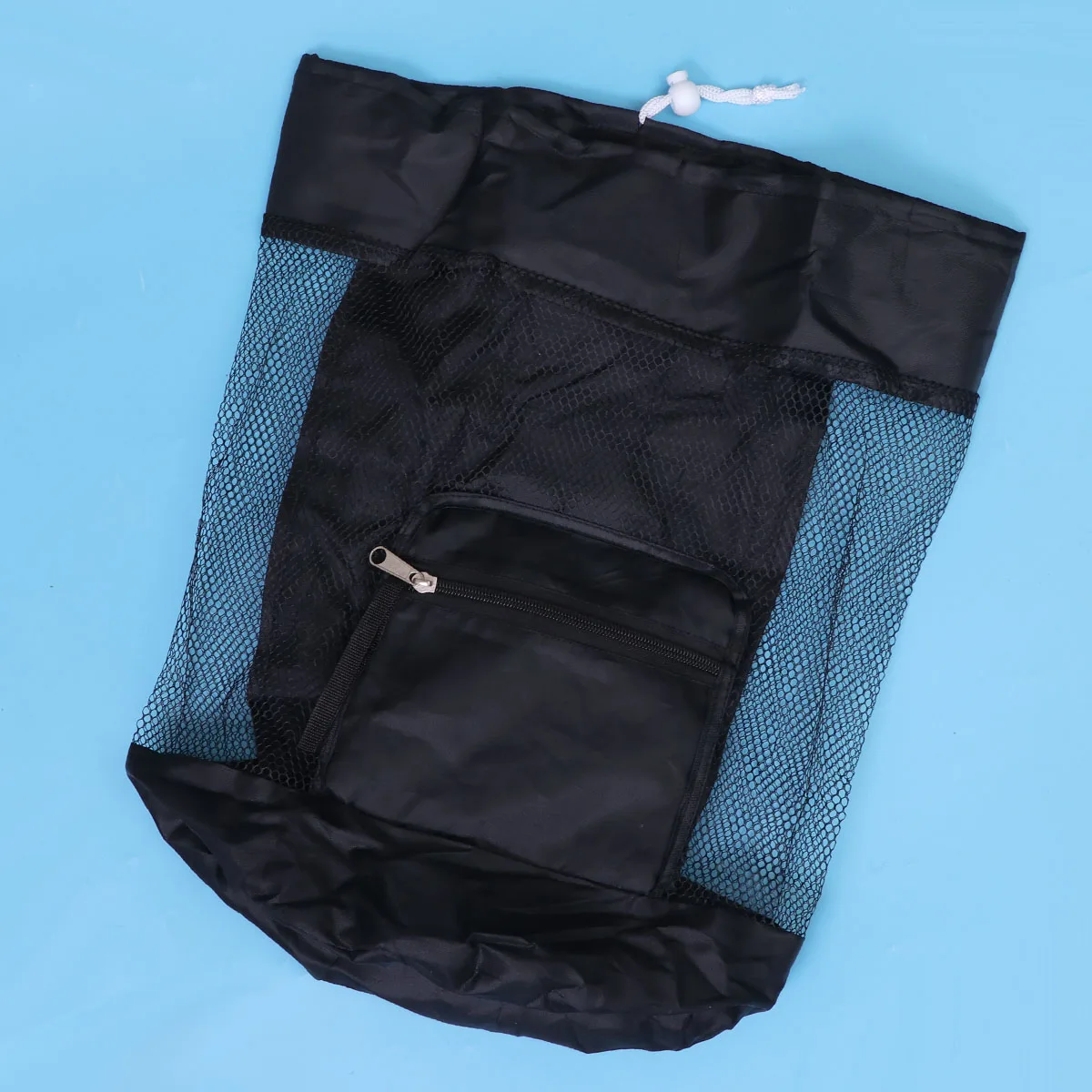 

Kids Backpack Beach Mesh Tote Bag Foldable Storage Bag Sand Toys Sea Shell Bag Dredging Tool Bag for Teens Kids (Black)
