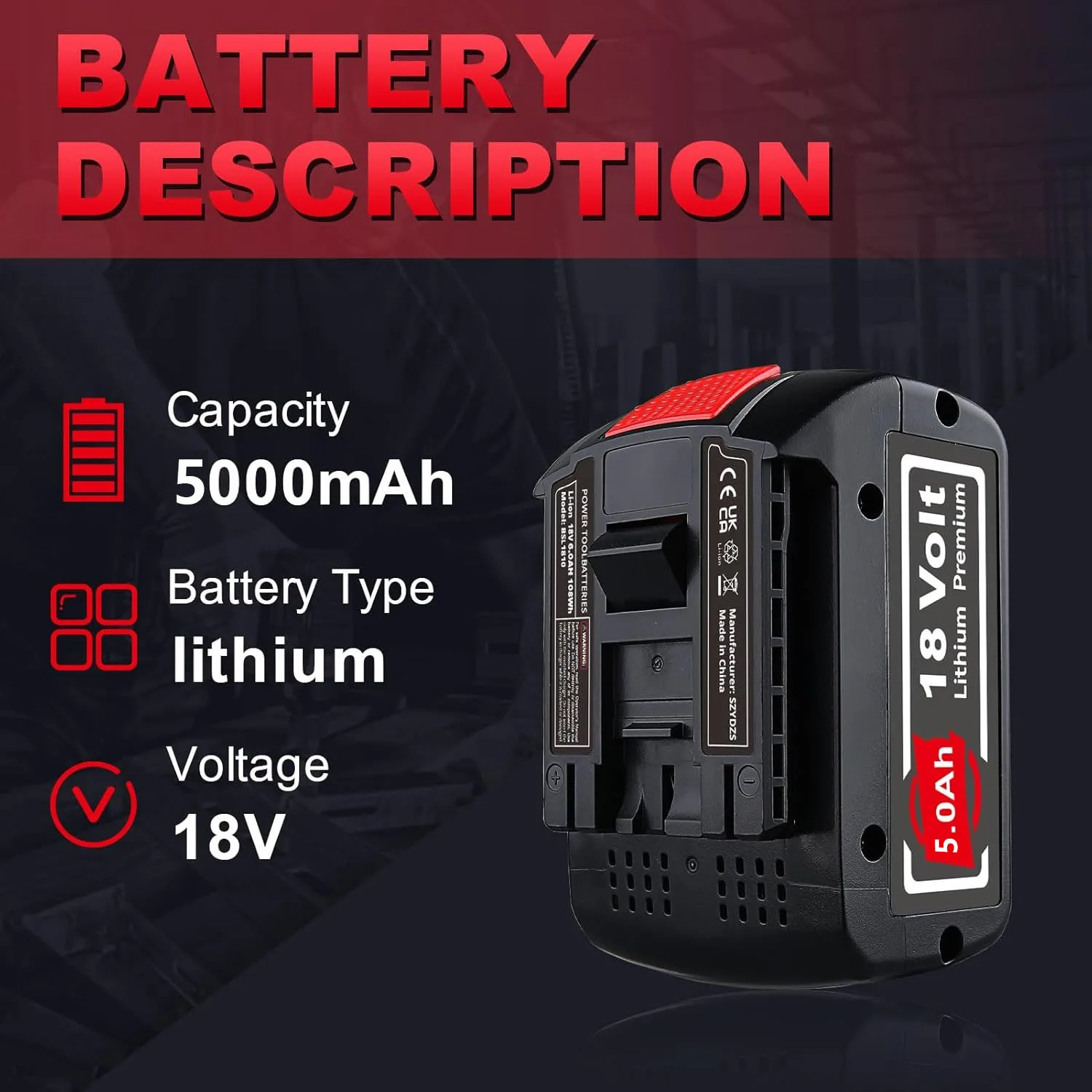 E-Power ODM/OEM  Li-ion 18V Power Tool Batteries 5.0Ah suitable For Bosch Akku 18v Battery BAT609 BAT618 BAT619 Safe and stable