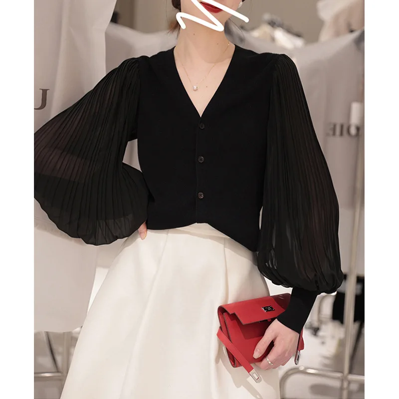 New Solid Color High Quality Tencel Mulberry Silk Knitted Summer Cardigan Women Silk Shirt Knit Blouse
