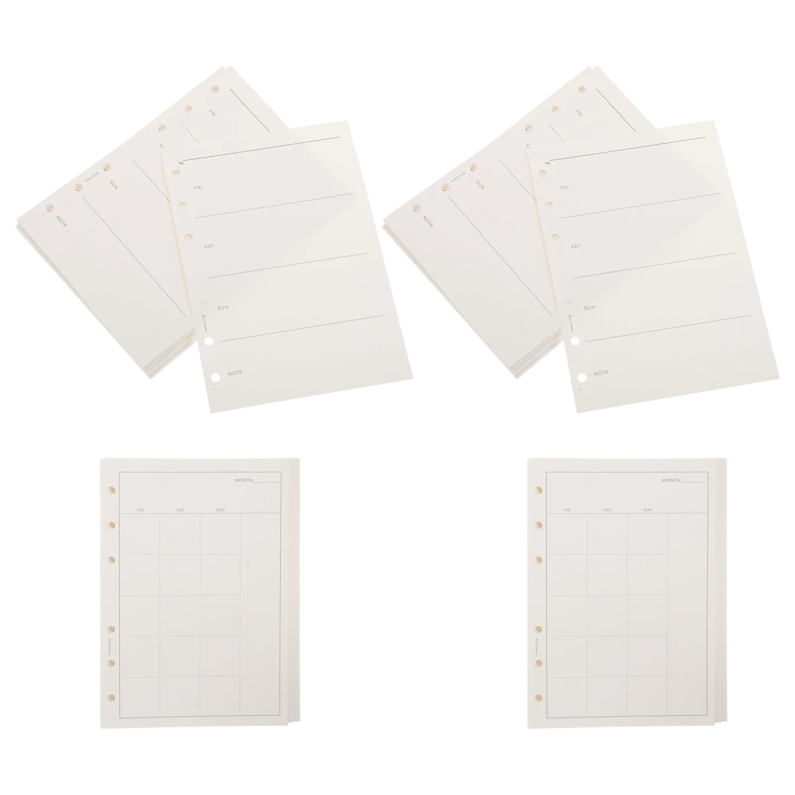 

A6 Weekly Monthly Planner Refill Pages Loose Leaf Insert Sheets For Binder Notebook Undated Scheduling Organizer