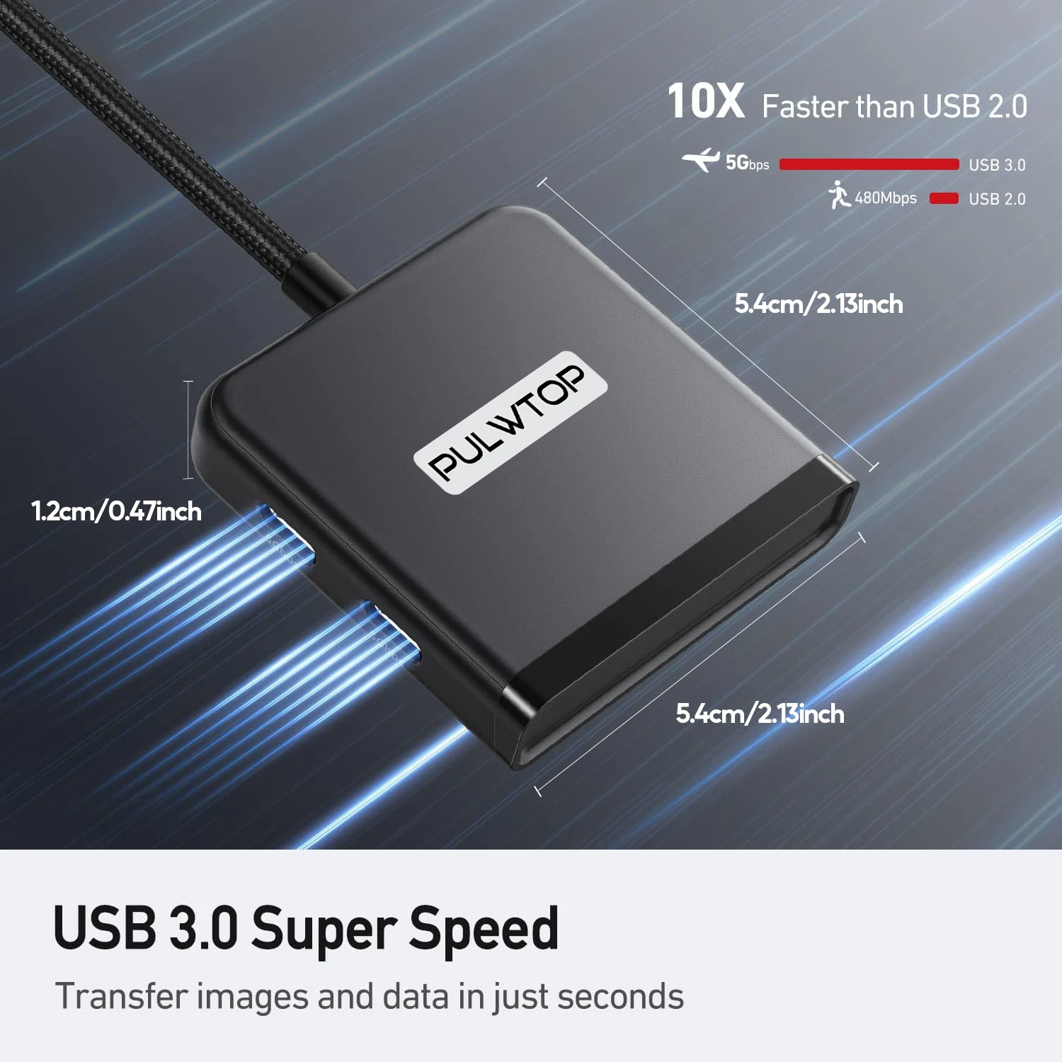 PULWTOP 4-Port USB C Hub, USB Hub Multiport Adapter with 4 Ports 5Gbps for MacBook Pro, Laptop, Chromebook, XPS.