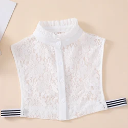 Ladies Lace Fake Collar Versatile Stand up Collar Fake Collar Semi Transparent Breathable Decoration Detachable Fake Collar