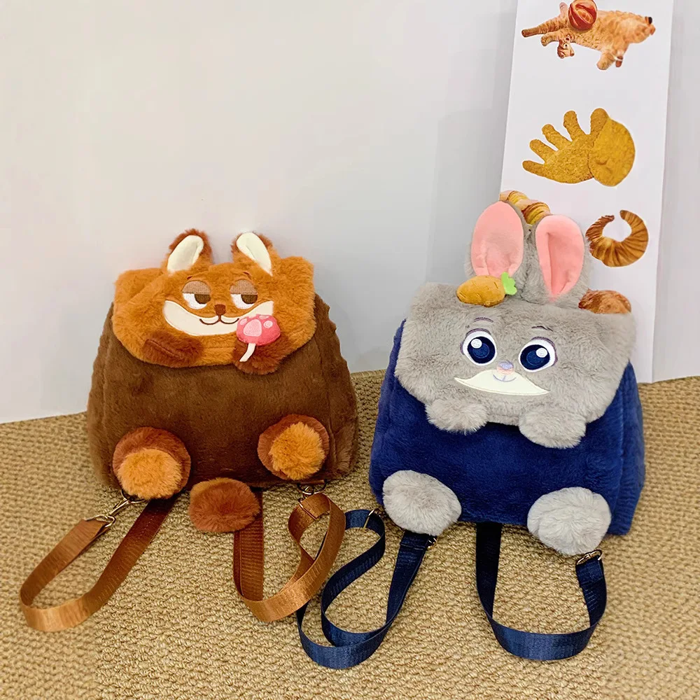 

New Zootopia Doll Crossbody Bag Cute Cartoon Judy Nick Large Capacity Backpack Commuter Bags Casual Fashion Girls Gifts