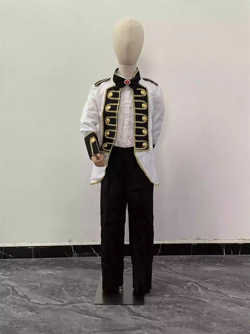 Kid Boy Medieval Court Prince Costume Boys King Cosplay Fancy Dress Tuxedo Suit Carnival Cosplay Costume Birthday Gift