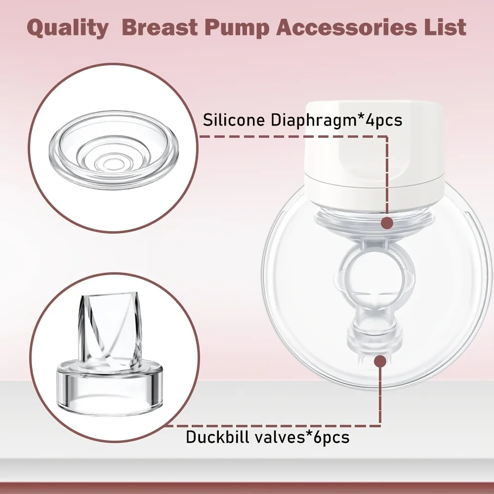 6Pcs Duckbill Valves and 4Pcs Silicone Diaphragm Compatible with Momcozy S12 Pro/S9 Pro Wearable Breast Pump Accessories