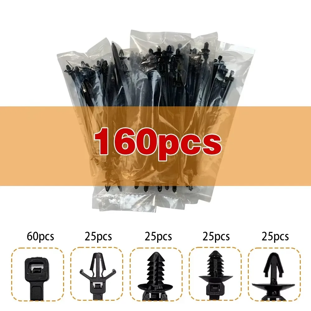 

160Pcs NEW Nylon Cable Strap Assortment Heavy Duty Reusable Push Mount Cable Self Locking Adjustable Straps