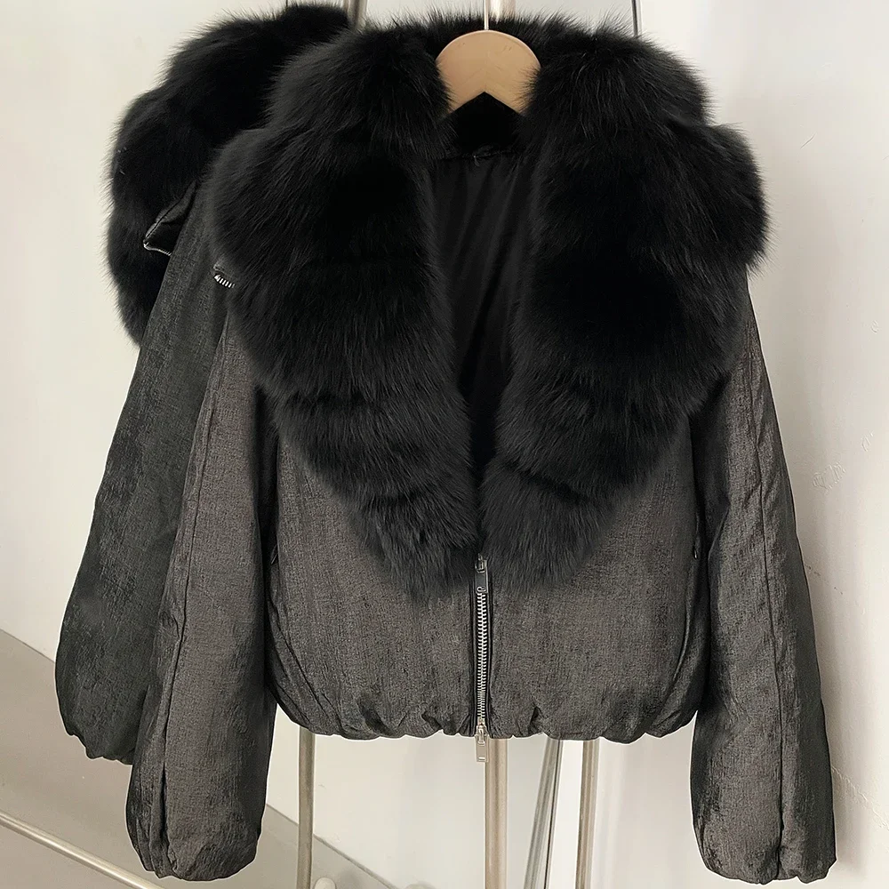 OFTBUY 90% White Duck Down Coat Luxury Winter Puffer Jacket Women Female Real Natural Fox Raccoon Fur Thick Warm Parkas