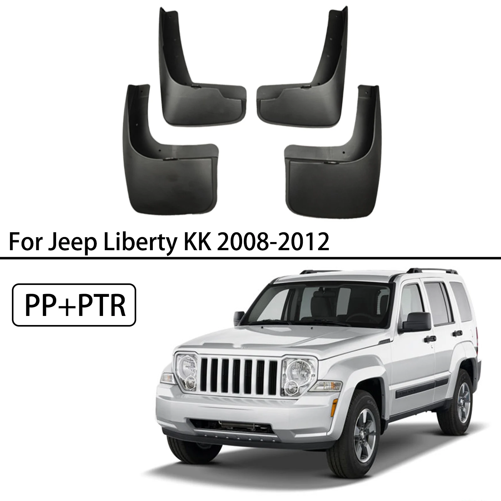 

4 Pcs MudFlaps Mudguards Fender For Jeep Liberty KK 2008 2009 2010 2011 2012 Car Splash Guards Front Rear Wheel Fender Flare