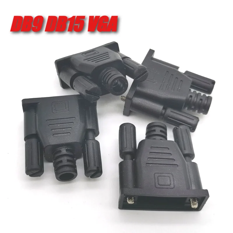 DB9 DB15 VGA Universal Black Glue Shell 4.8/5.3/5.8/6.5/7.5mm Tail Boot Housing 9-Pin 15-Pin Serial Port Plug Molding Outer Mold
