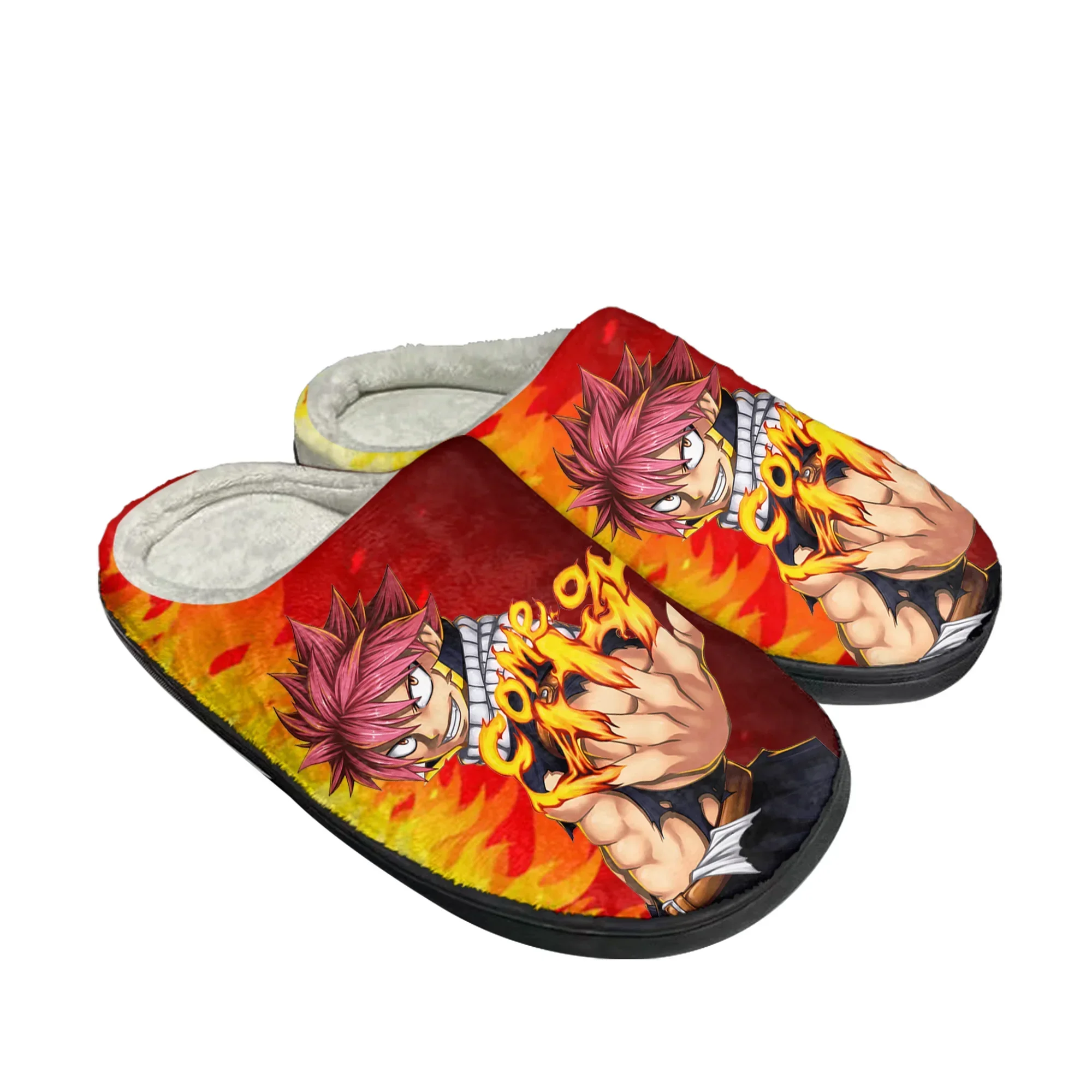 Hot Anime Fairy Tail Natsu Dragneel Home Cotton Custom Slippers Mens Womens Sandals Plush Casual Keep Warm Shoes Thermal Slipper