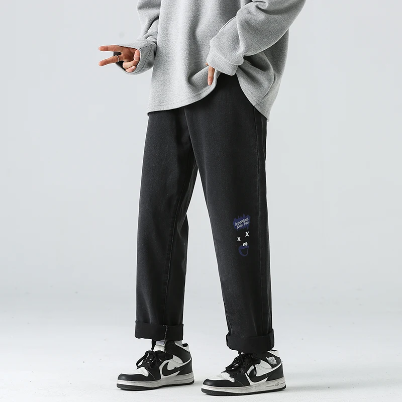 Boy Girl Couple Jeans Neutral Denim Broek Pants Women Men Trousers Clothes School Streetwear Straight Loose Casual Cowboy