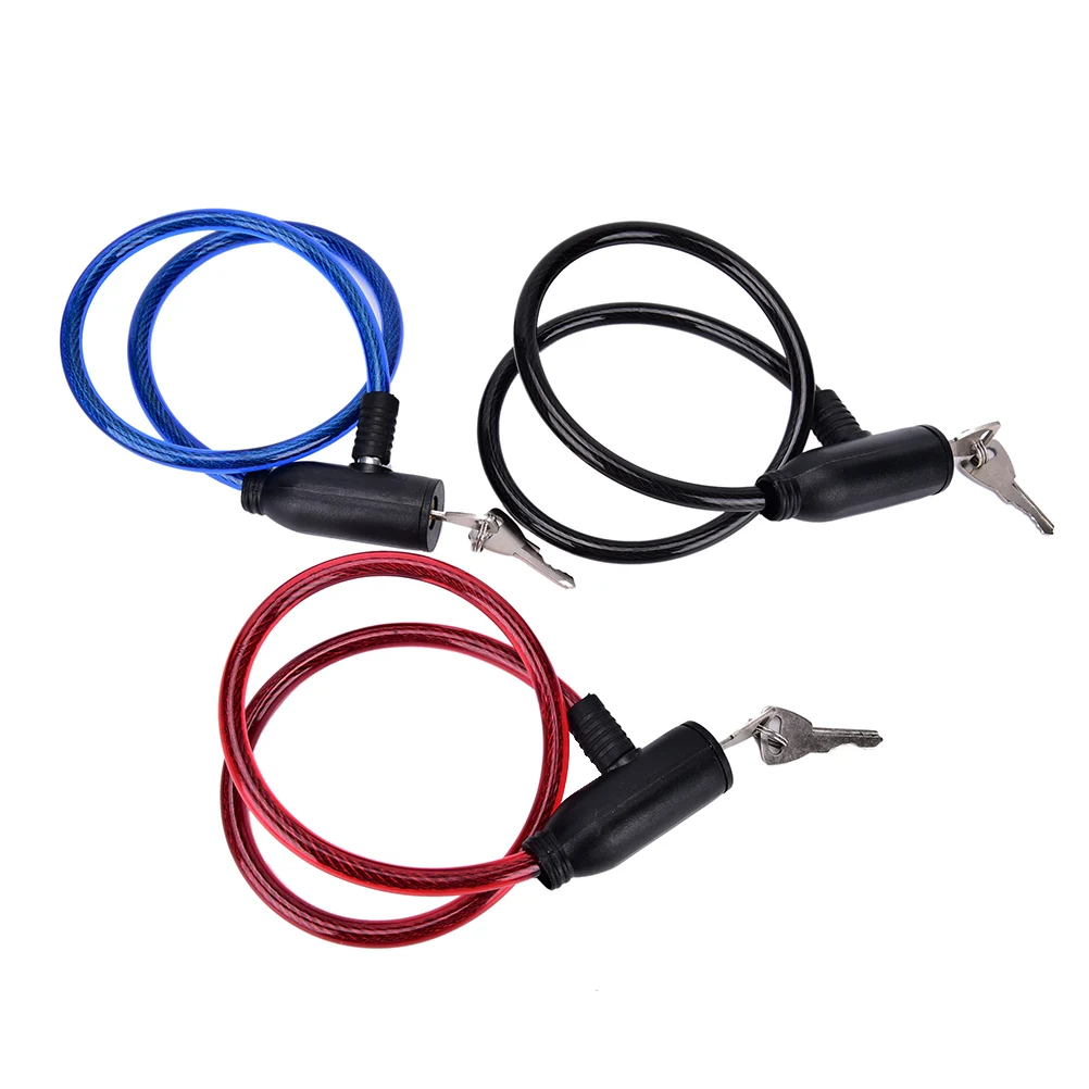 1 Pc Cycling 8x640mm Cable Anti-Theft Bike Bicycle Scooter Safety Lock With 2 Key