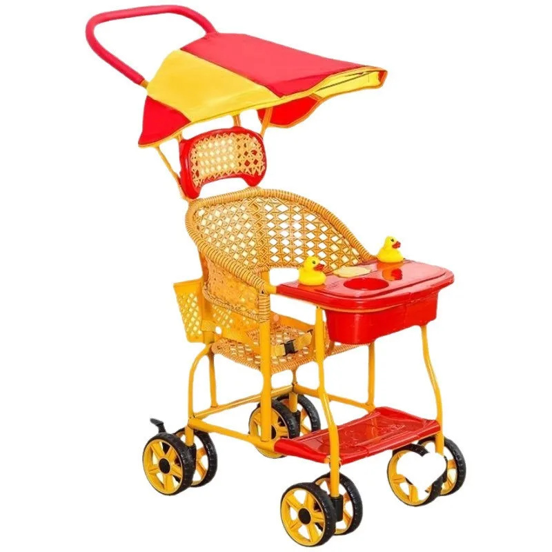 

Summer rattan chair baby hand push rattan baby ventilation to wash go out push children