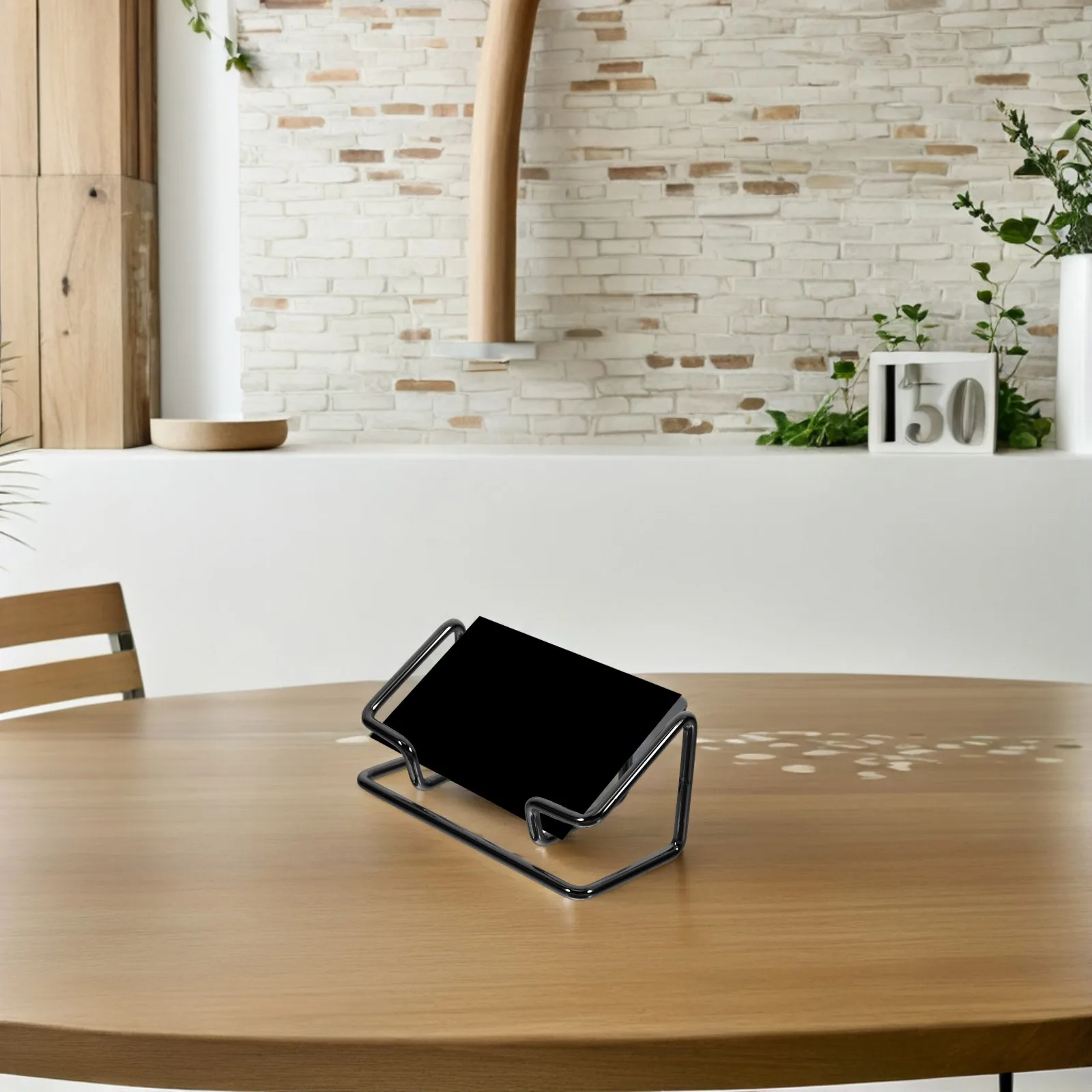 

2Pcs Desktop Business Card Organizer Stylish Metal Holder Elegant Appearance Versatile Use for Office Meeting Room Exhibition
