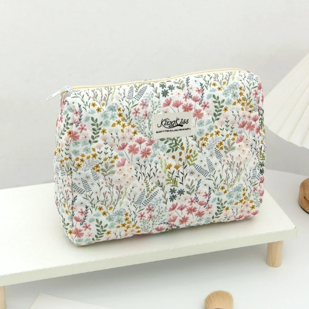 Blumendruck Damen Mode Kosmetiktasche Große Kapazität Reiseveranstalter Make-up Kulturbeutel Handtasche Tragbare Damen Einkaufstasche – Detail 6