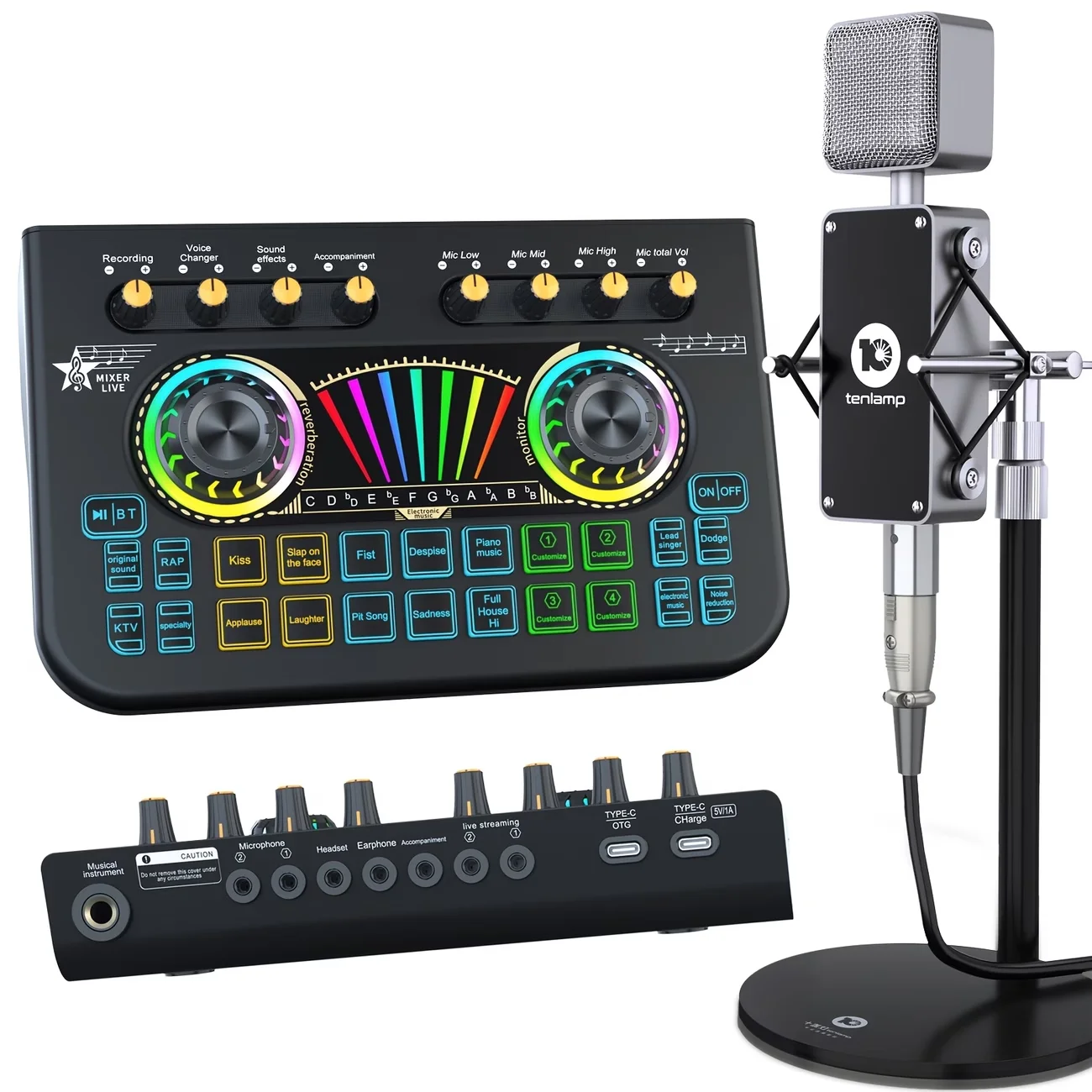 Podcast Mixer Set with Wireless Microphone and Sound Board