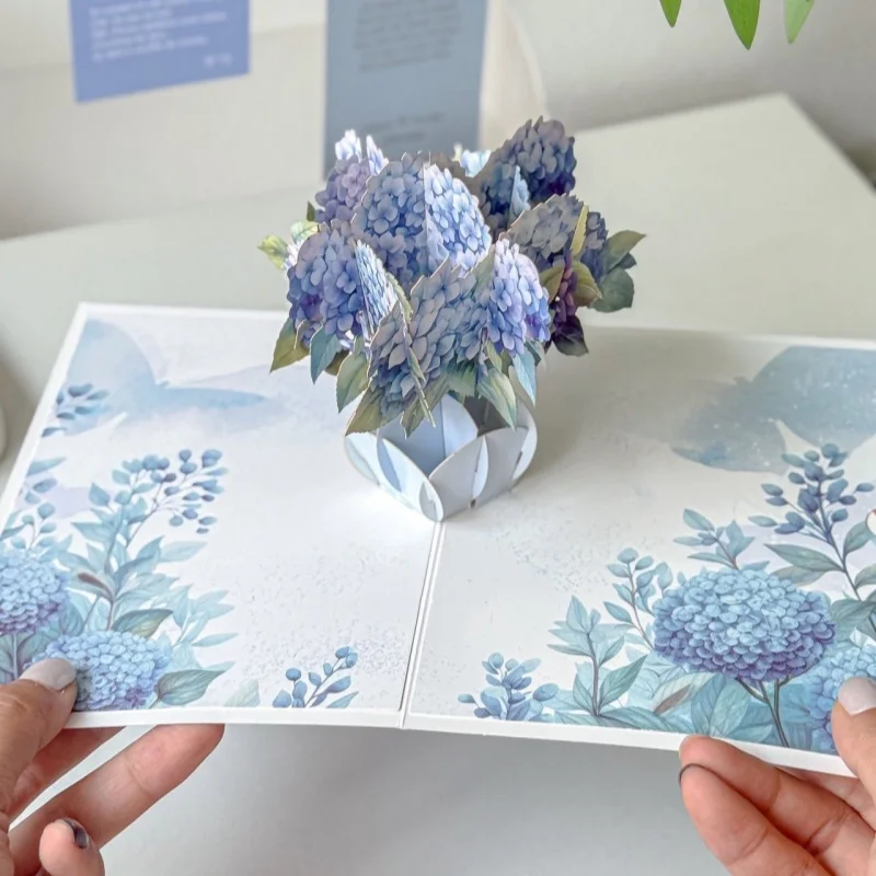 

Teacher's Day Greeting Cards Customized 3D Pop-up Box Flower Cards Birthday Gift Wishes Foldable Bouquet Greeting Cards