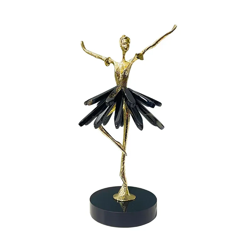 

European light luxury alloy dance ornaments, desktop creative characters, crystal decorative handicrafts