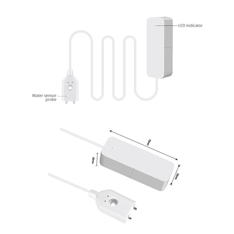 Tuya Wifi Lekkage Alarm Water Lek Sensor Detector Overstromingsniveau Alarm Waterlekkage Detector Voor Thuis Keuken Badkamer Duurzaam